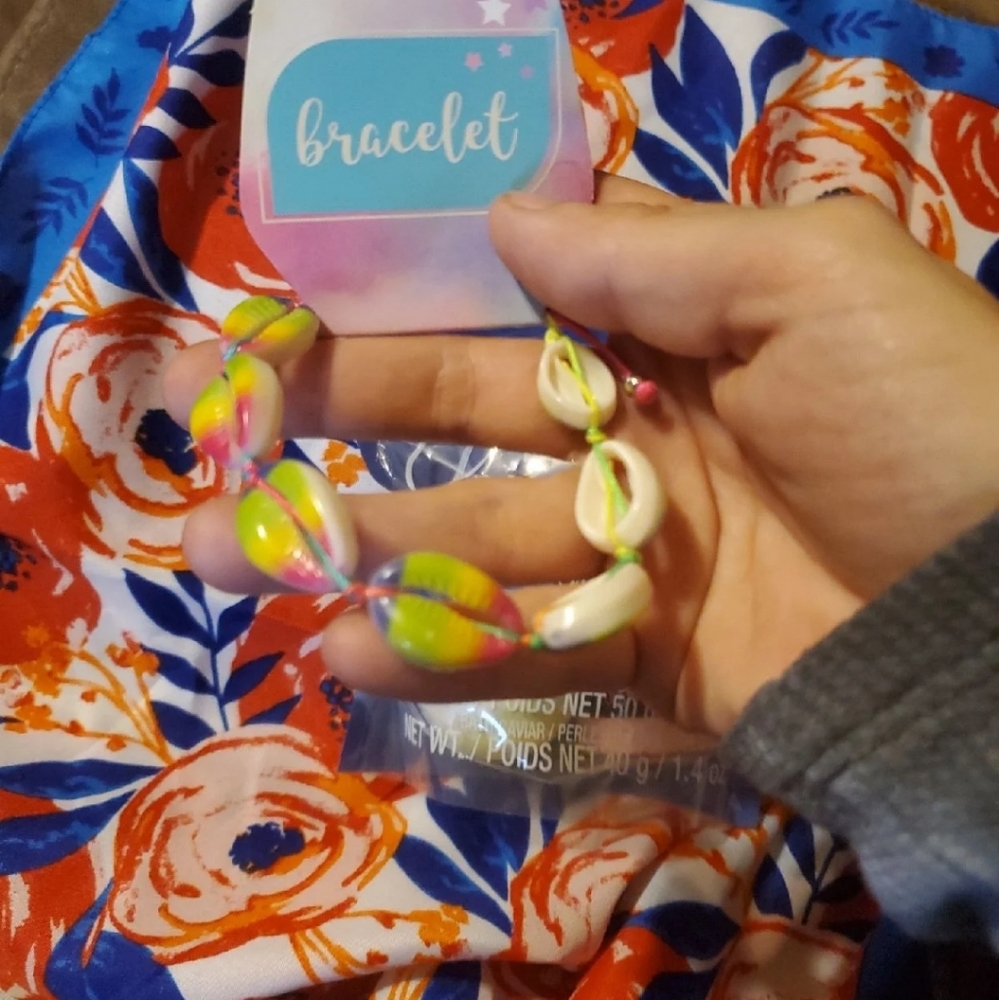 Rainbow shell bracelet